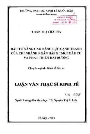 Đầu Tư Nâng Cao Năng Lực Cạnh Tranh Ngân Hàng TMCP Đầu