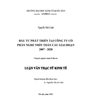 Đầu Tư Phát Triển Tại Công Ty Cổ Phần Nghe Nhìn Toàn Cầu