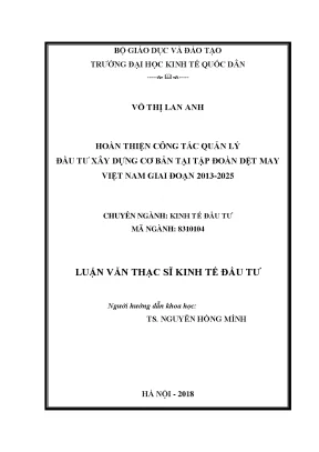 Hoàn thiện quản lý đầu tư xây dựng cơ bản tại Tập đoàn