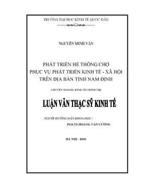 Phát Triển Hệ Thống Chợ Tại Tỉnh Nam Định Để Thúc Đẩy