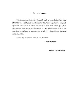 Phát Triển Dịch Vụ Quốc Tế Tại Ngân Hàng TMCP Sài Gòn -