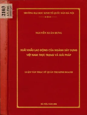Nâng Cao Hiệu Quả Xuất Khẩu Lao Động Ngành Xây Dựng Việt Nam