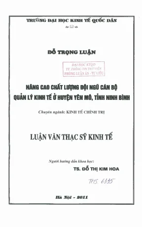 Nâng cao chất lượng đội ngũ cán bộ quản lý kinh tế tại