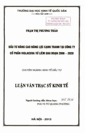 Nâng cao năng lực cạnh tranh tại Viglacera từ Liêm