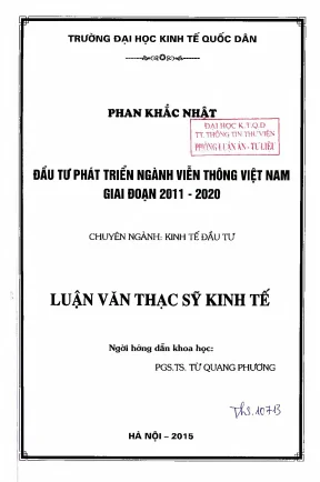 Phát Triển Ngành Viễn Thông Việt Nam Giai Đoạn 2011-2020