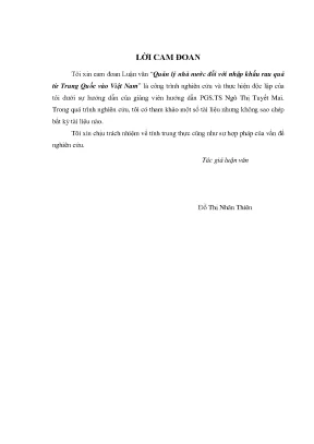 Quản Lý Nhà Nước Đối Với Nhập Khẩu Rau Quả Từ Trung Quốc