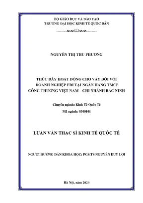 Thúc Đẩy Hoạt Động Cho Vay Doanh Nghiệp FDI Tại Ngân