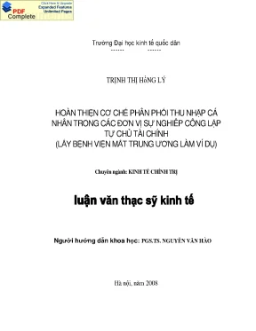 Nâng cao hiệu quả phân phối thu nhập cá nhân trong ngành 