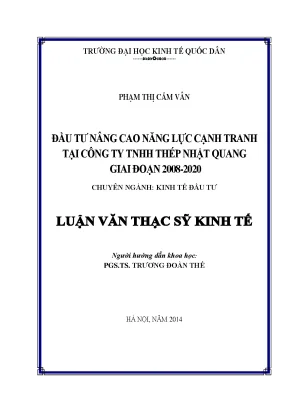 Nâng Cao Năng Lực Cạnh Tranh Tại Công Ty TNHH Thép Nhật