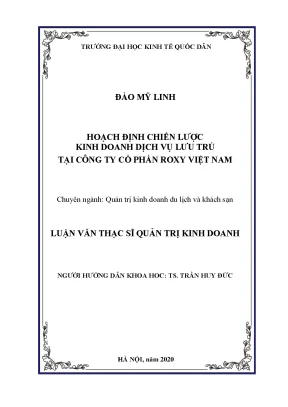 Chiến Lược Kinh Doanh Dịch Vụ Lưu Trú Tại Công Ty Cổ 