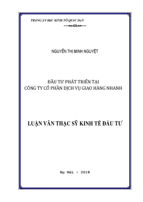 Đầu Tư Phát Triển Tại Công Ty Cổ Phần Dịch Vụ Giao Hàng