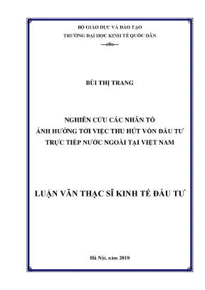 Nghiên Cứu Các Nhân Tố Ảnh Hưởng Đến Vốn Đầu Tư Trực