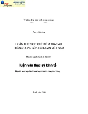 Nâng Cấp Tính Năng Mở Rộng PDF: Kiểm Tra Sau Thông Quan