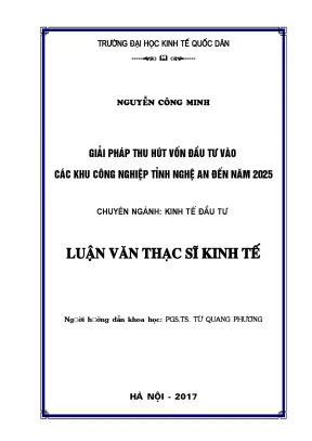 Giải Pháp Thu Hút Vốn Đầu Tư Vào Các Khu Công Nghiệp
