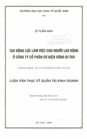 Tạo Động Lực Làm Việc Cho Người Lao Động Tại Công Ty Cổ