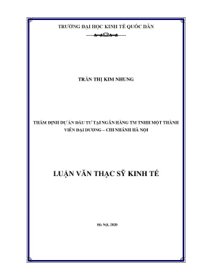 Thẩm Định Dự Án Đầu Tư Tại Ngân Hàng Đại Dương: Nghiên