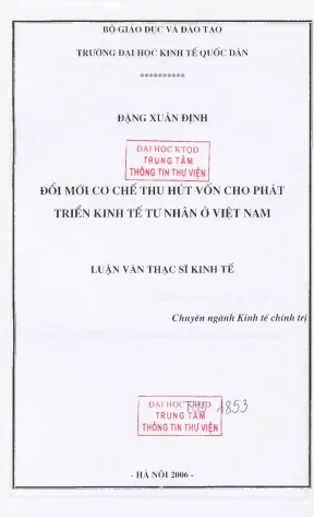 Cơ Chế Thu Hút Vốn Cho Phát Triển Kinh Tế Tư Nhân Tại