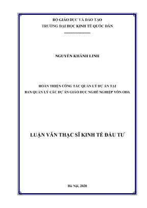 Hoàn thiện quản lý dự án giáo dục nghề nghiệp vốn ODA