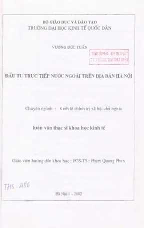 Đầu Tư Trực Tiếp Nước Ngoài Tại Hà Nội: Thực Trạng và 