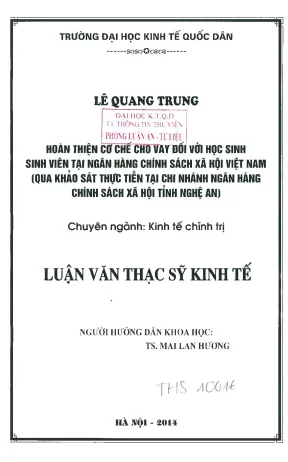 Hoàn thiện cơ chế cho vay học sinh, sinh viên tại Ngân