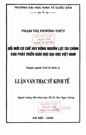 Cơ Chế Huy Động Nguồn Lực Tài Chính Cho Phát Triển Giáo