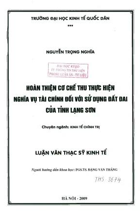 Hoàn thiện cơ chế thực hiện nghĩa vụ tài chính đối với