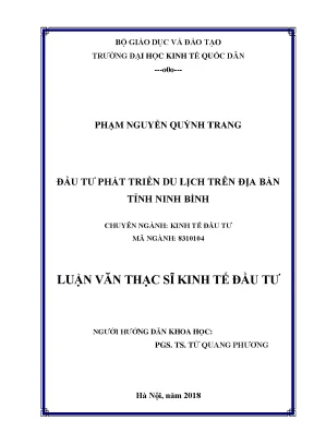 Đầu Tư Phát Triển Du Lịch Tỉnh Ninh Bình: Thực Trạng và