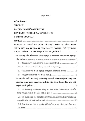 Nâng Cao Năng Lực Cạnh Tranh Doanh Nghiệp Viễn Thông