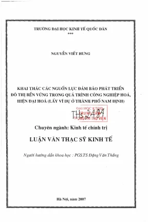 Khai Thác Nguồn Lực Đảm Bảo Phát Triển Đô Thị Bền Vững
