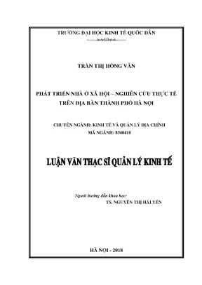 Nghiên Cứu Phát Triển Nhà Ở Xã Hội Tại Hà Nội