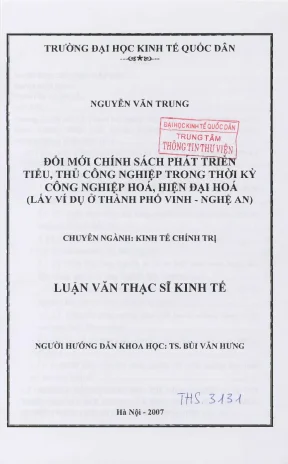 Chính Sách Phát Triển Tiểu Thủ Công Nghiệp Tại Thành Phố