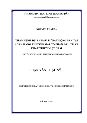 Thẩm Định Dự Án Đầu Tư Bất Động Sản Tại Ngân Hàng Thương 