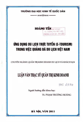 Ứng Dụng Du Lịch Trực Tuyến (eTourism) Trong Quảng Bá Du 