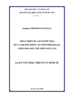 Phát Triển Du Lịch Sinh Thái Dựa Vào Cộng Đồng Tại Tỉnh 