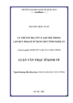 Lý Thuyết Địa Tô và Lợi Thế trong Quy Hoạch Sử Dụng Đất 