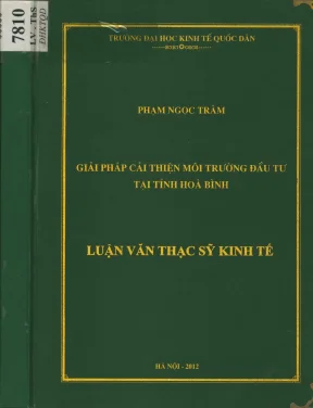 Giải Pháp Cải Thiện Môi Trường Đầu Tư Tại Tỉnh Hòa Bình