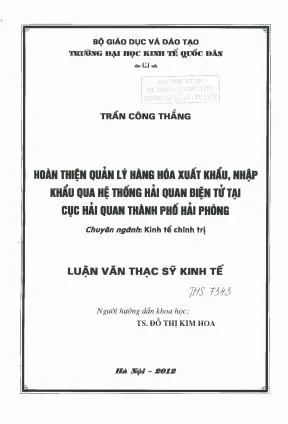 Hoàn thiện quản lý hàng hóa xuất nhập khẩu qua hệ thống
