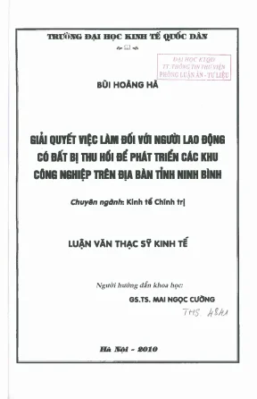 Giải Quyết Vấn Đề Việc Làm Đối Với Người Lao Động Có Đất