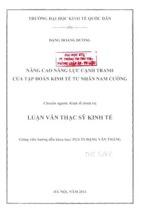 Nâng Cao Năng Lực Cạnh Tranh Của Tập Đoàn Kinh Tế Tư