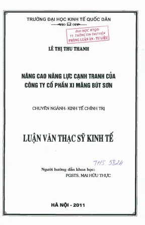 Nâng Cao Năng Lực Cạnh Tranh Của Công Ty Cổ Phần Xi Măng
