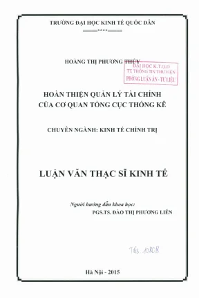 Nâng cao quản lý tài chính tại cơ quan Tổng cục Thống kê