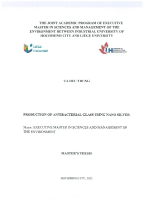 Nghiên Cứu Sản Xuất Kính Kháng Khuẩn Sử Dụng Nano Bạc