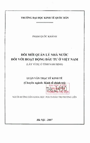 Đổi mới quản lý nhà nước với hoạt động đầu tư tại Việt