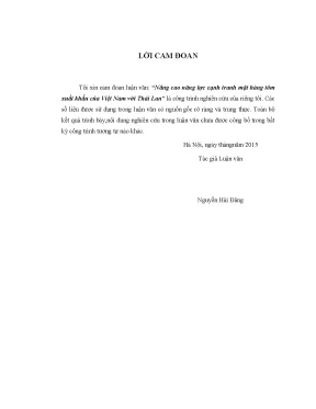 Nâng Cao Năng Lực Cạnh Tranh Xuất Khẩu Tôm Việt Nam So