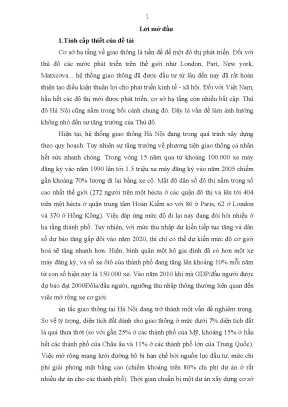 Hoàn thiện dự án đầu tư phát triển giao thông đô thị Hà Nội