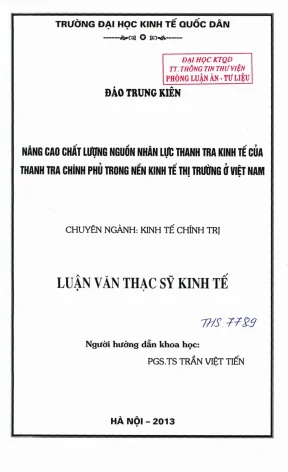 Nâng Cao Chất Lượng Nguồn Nhân Lực Thanh Tra Kinh Tế Tại