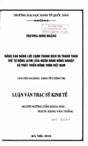 Nâng Cao Năng Lực Cạnh Tranh Dịch Vụ Thanh Toán Thẻ Tự