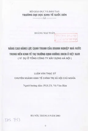 Nâng Cao Năng Lực Cạnh Tranh Của Doanh Nghiệp Nhà Nước