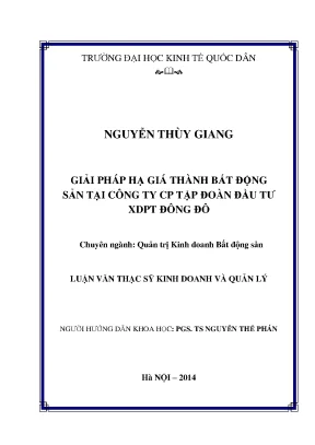 Giải Pháp Hạ Giá Thành Bất Động Sản Tại Công Ty CP Tập 