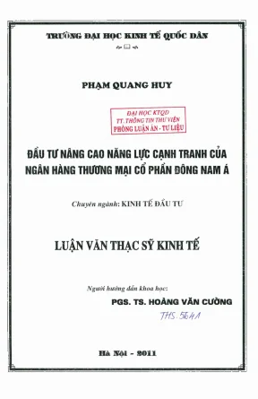 Nâng Cao Năng Lực Cạnh Tranh Trong Ngân Hàng Thương Mại:
